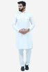 Veshbhoshaa Bluesaanchi Men'S White Pathani Kurta Set